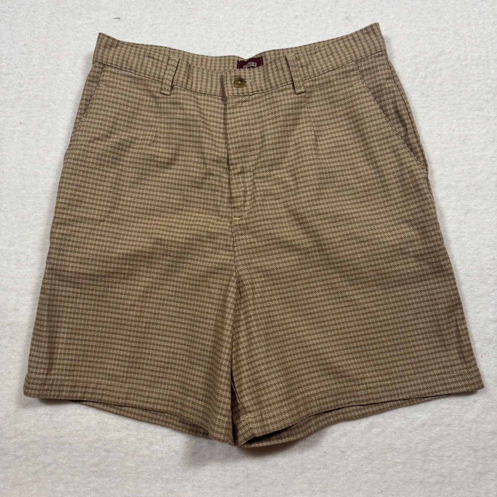 Riders Casuals Brown Houndstooth High Waisted Cotton Shorts Size 12M Vintage‎